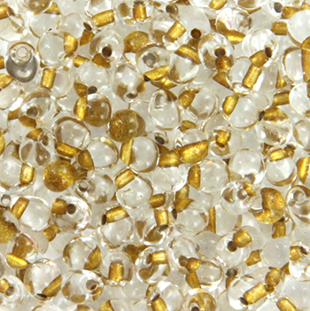 Extra foto's miyuki drop 3.4 mm - metallic sparkling gold lined crystal 