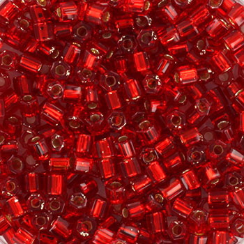 Extra pictures miyuki hex cut seed beads 8/0 - silverlined ruby