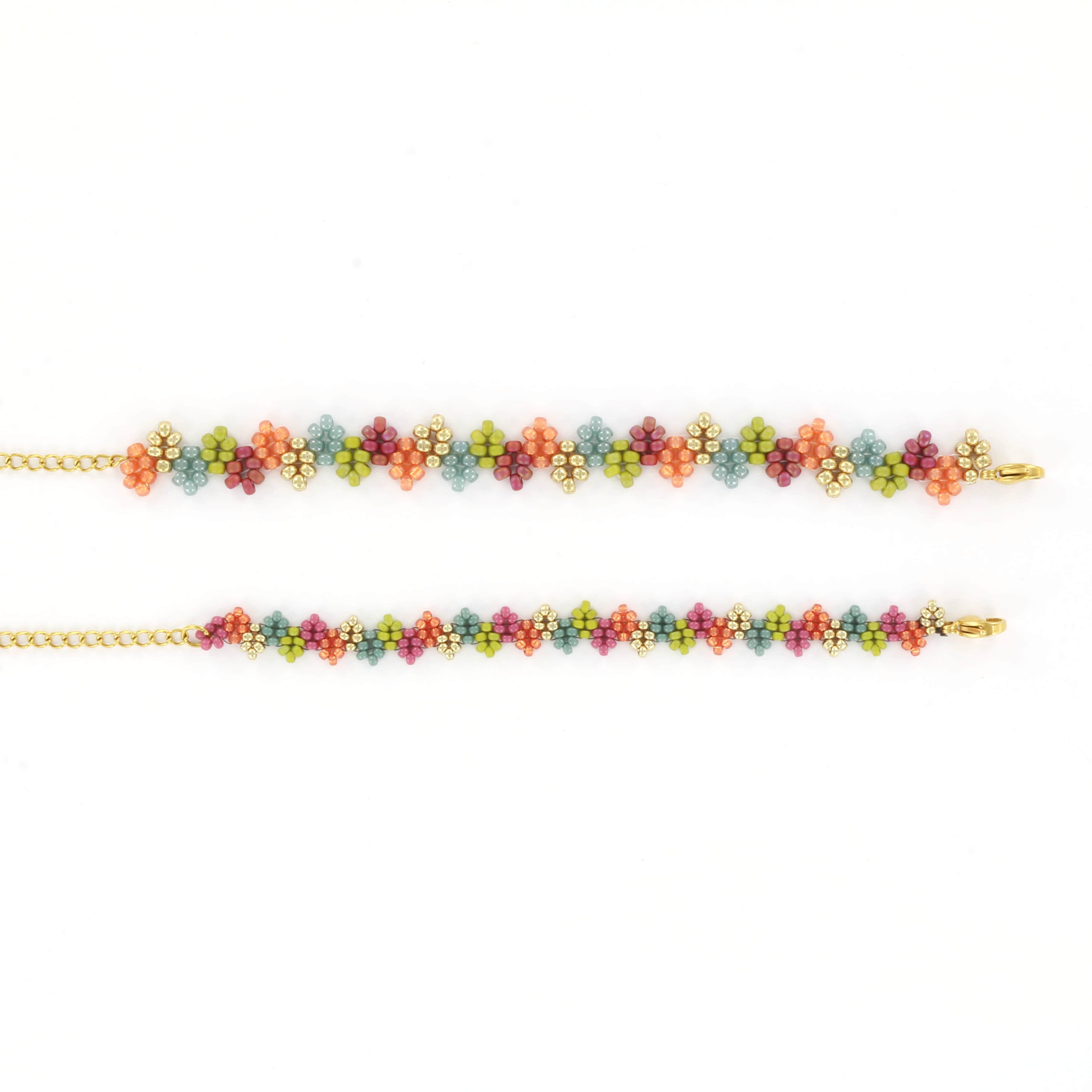 Extra foto's DIY pakket blaadjes armband - rocailles 11/0 elegant fall mix148