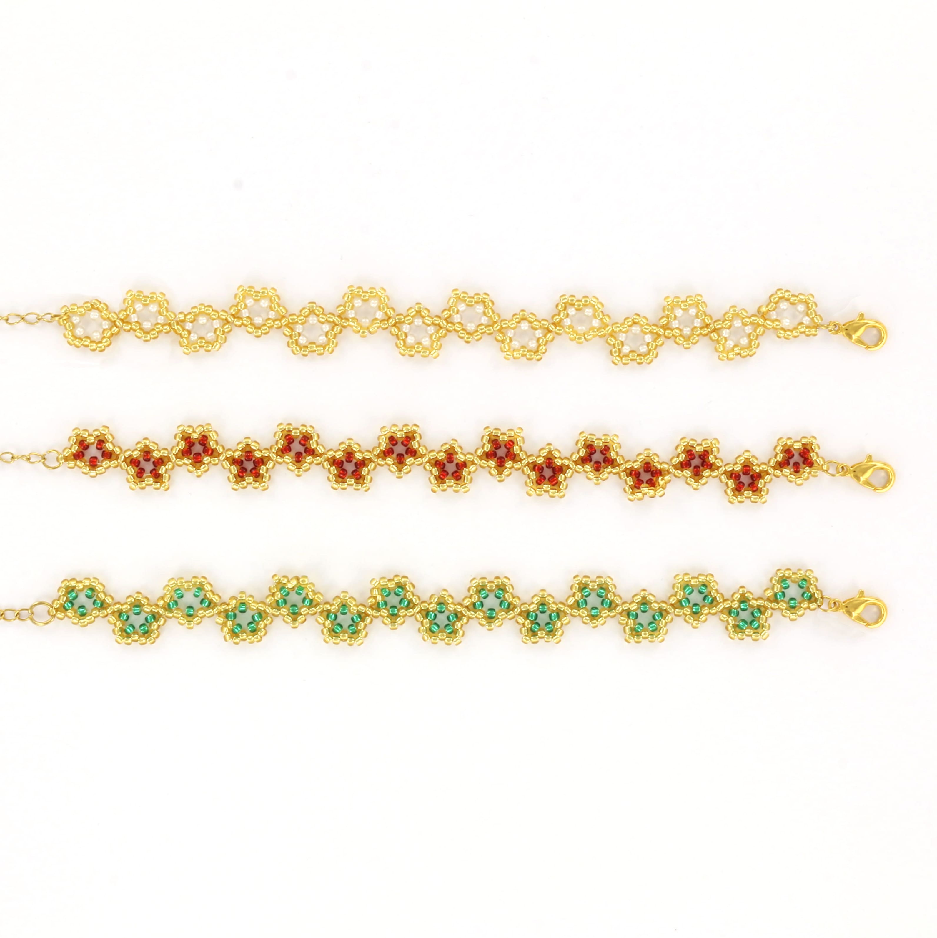 Extra pictures DIY package - starbracelet gold red