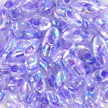 Extra pictures miyuki long magatama 4x7 mm - lilac lined crystal ab 