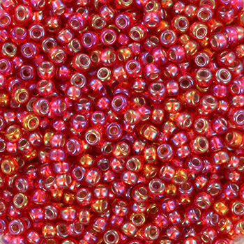 Extra pictures miyuki seed beads 11/0 - silverlined ab flame red