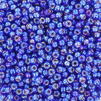 Extra pictures miyuki seed beads 11/0 - silverlined ab cobalt