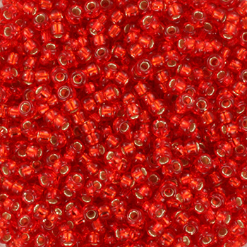 Extra pictures miyuki seed beads 11/0 - silverlined flame red