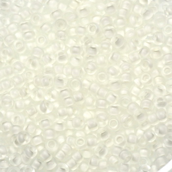 Extra pictures miyuki seed beads 11/0 - white lined semi frosted transparant