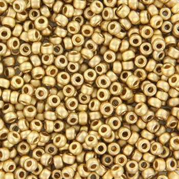 Extra pictures miyuki seed beads 11/0 - matte 24kt gold light plated