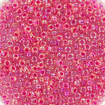 Extra foto's miyuki rocailles 11/0 - hot pink lined crystal ab