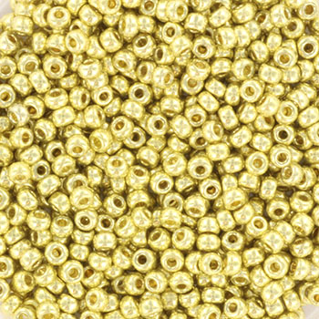 Extra pictures miyuki seed beads 11/0 - duracoat galvanized pale soft gold