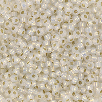 Extra pictures miyuki seed beads 11/0 - gilt lined white opal