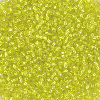 Extra foto's miyuki rocailles 15/0 - silverlined chartreuse