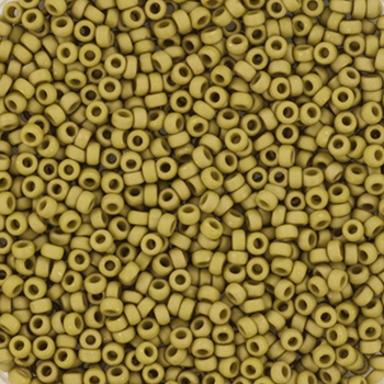 Extra pictures miyuki seed beads 15/0 - opaque matte luster golden olive
