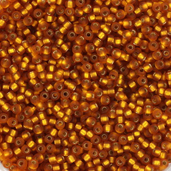 Extra pictures miyuki seed beads 15/0 - silverlined matte topaz 