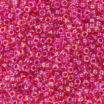 Extra foto's miyuki rocailles 15/0 - hot pink lined crystal ab