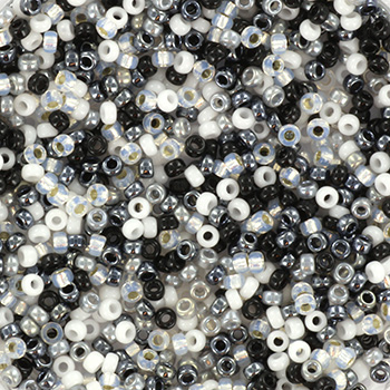 Extra pictures miyuki seed beads 15/0 - black and white 2