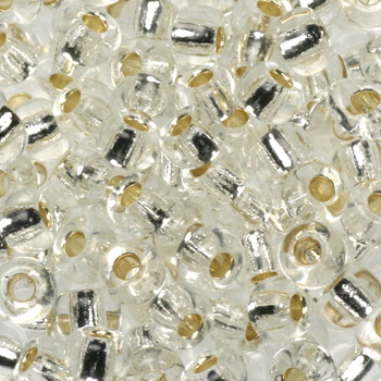 Extra foto's miyuki rocailles 6/0 - silverlined crystal dubbel
