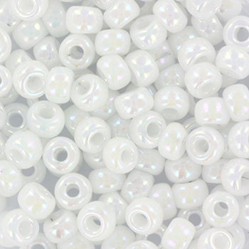 Extra pictures miyuki seed beads 6/0 - opaque ab white