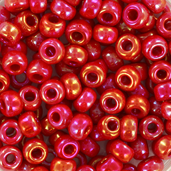 Extra pictures miyuki seed beads 6/0 - opaque ab red