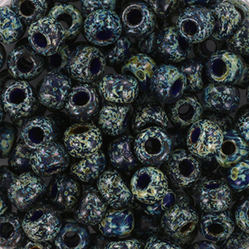 Extra foto's miyuki rocailles 6/0 - opaque picasso cobalt