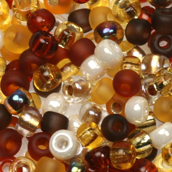 Extra pictures miyuki seed beads 6/0 - mix golden grains