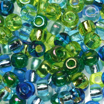 Extra pictures miyuki seed beads 6/0 - mix electric blue lagoon