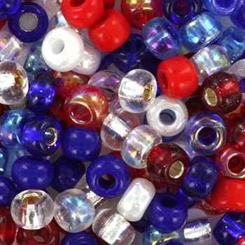 Extra pictures miyuki seed beads 6/0 - mix fourth of july