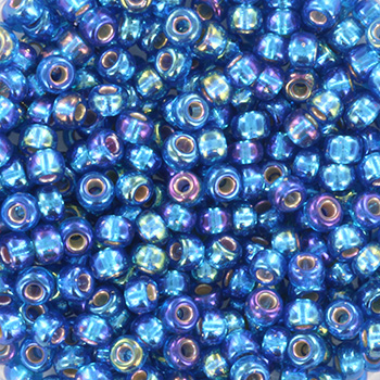 Extra pictures miyuki seed beads 8/0 - silverlined ab capri blue