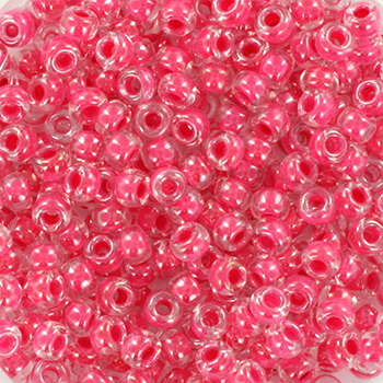 Extra pictures miyuki seed beads 8/0 - carnation pink lined crystal 