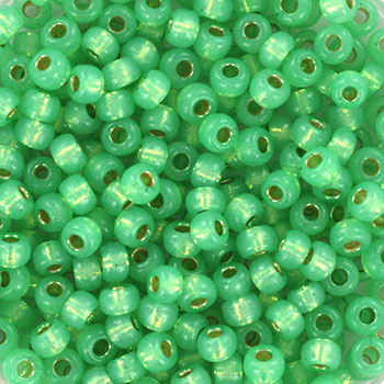 Extra pictures miyuki seed beads 8/0 - duracoat silverlined dyed mint