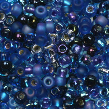 Extra pictures miyuki seed beads 8/0 - mix deep blue sea