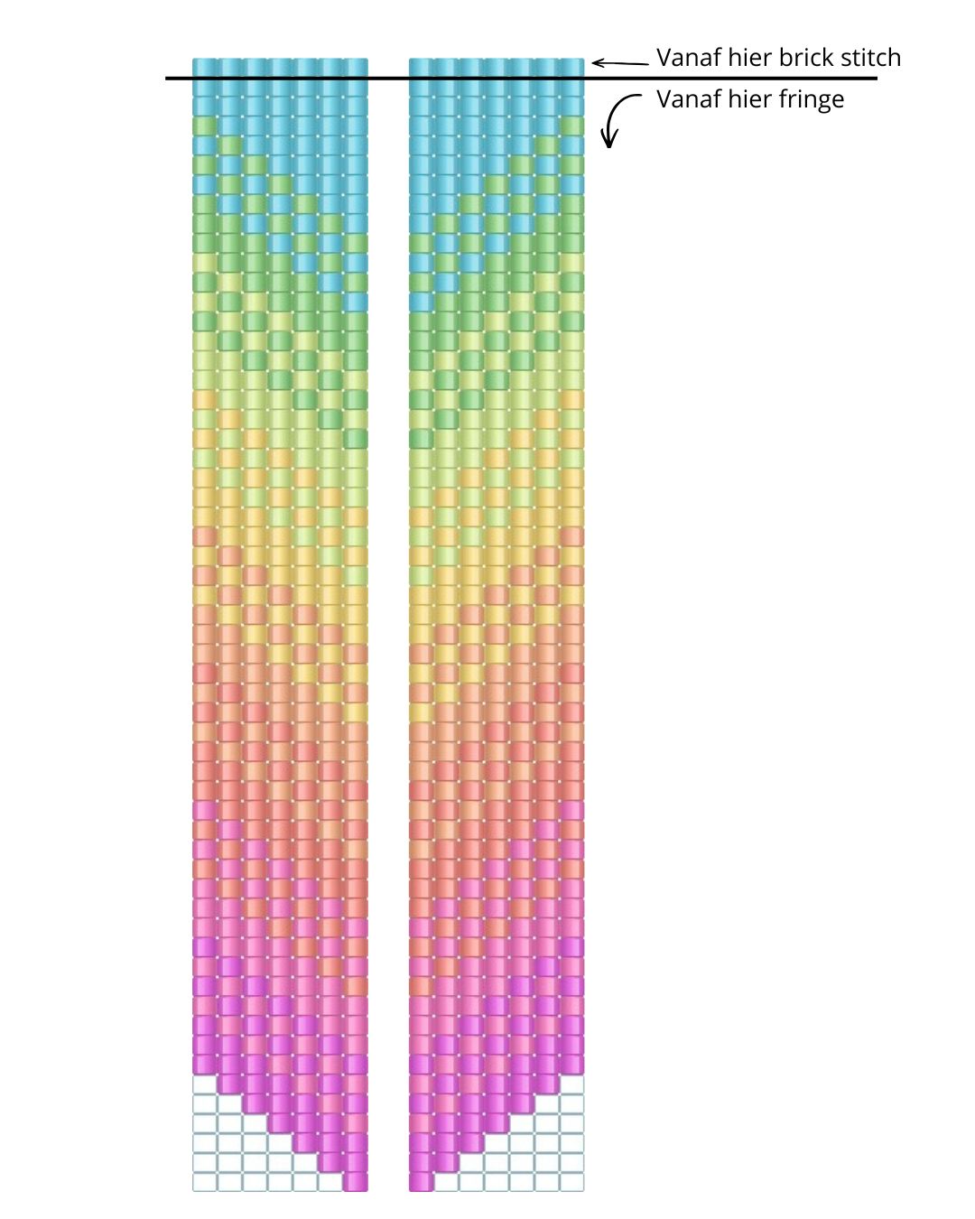 Extra foto's Maak je eigen fringe oorbellen  - neon regenboog