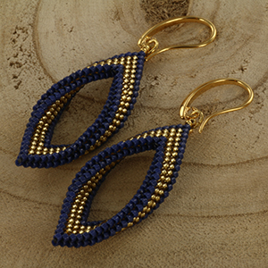 Extra foto's DIY kit twisted oorbellen - blauw en goud