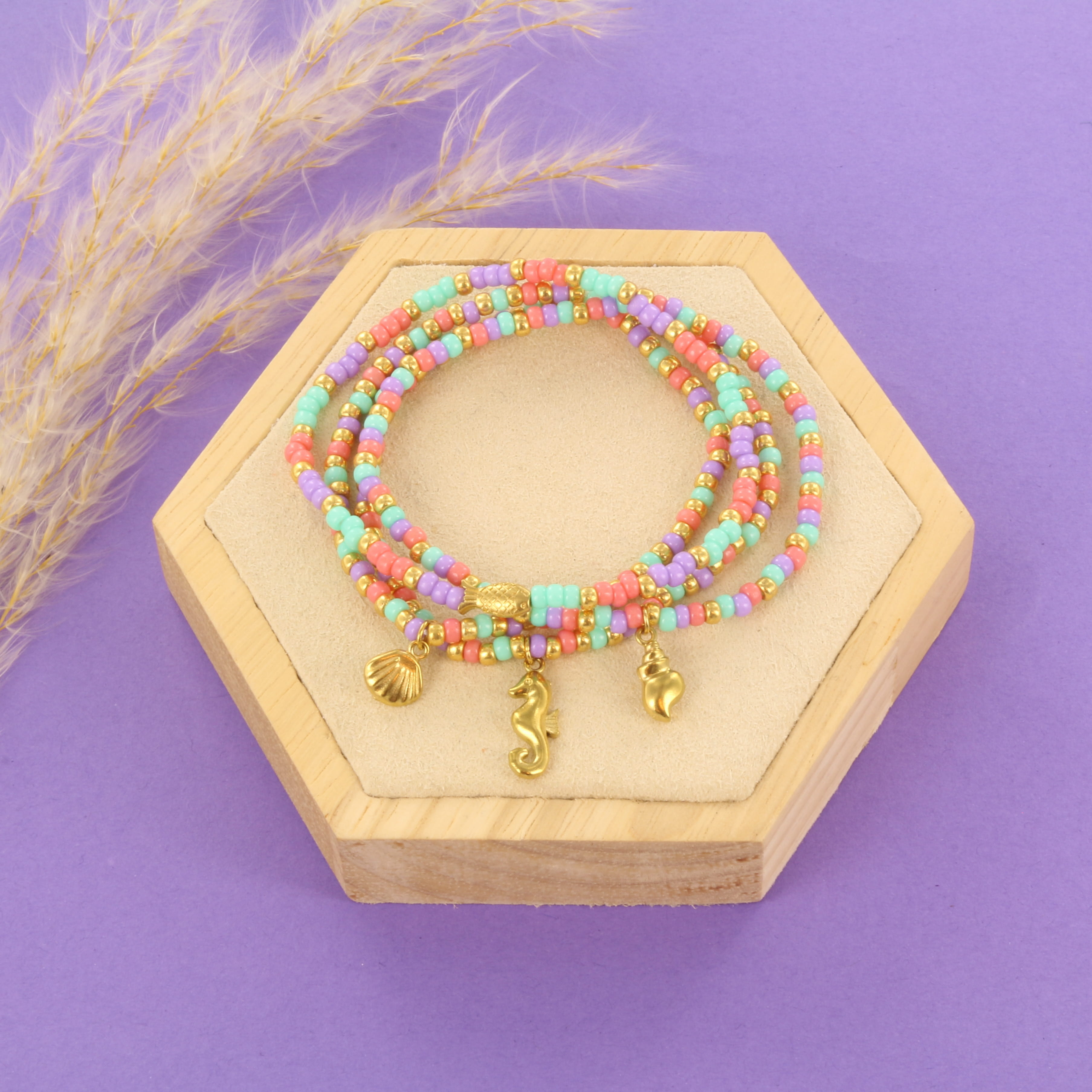 Extra pictures stainless steel bead fish - gold 13 mm