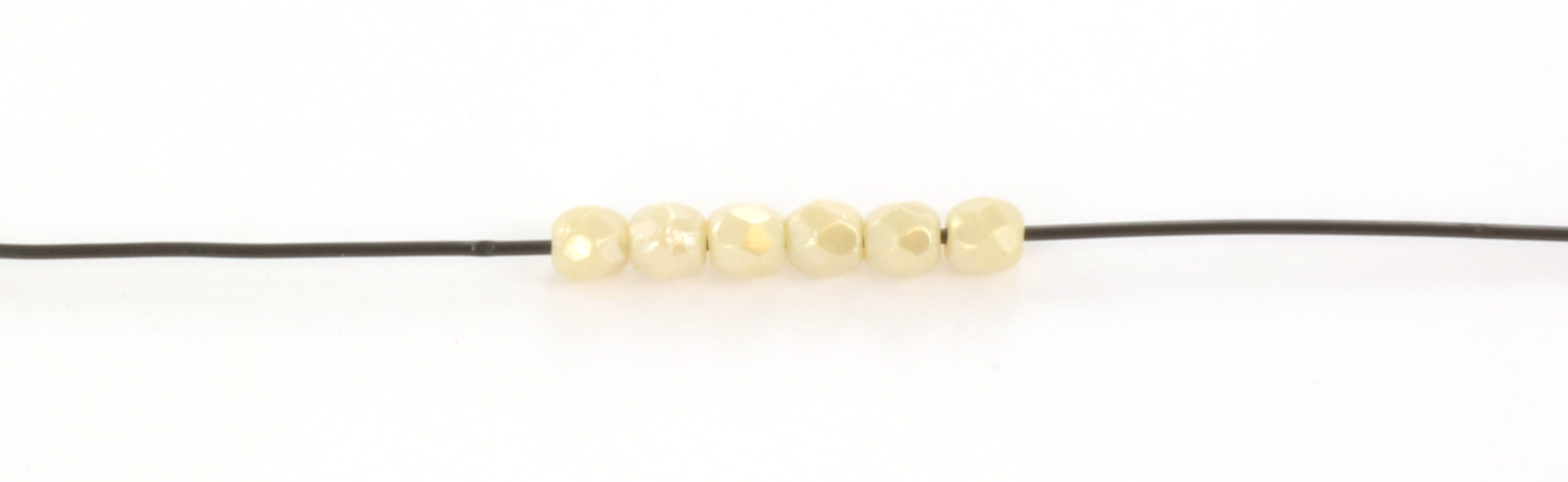 Extra foto's Tsjechisch facet rond 3 mm - luster iris antique beige