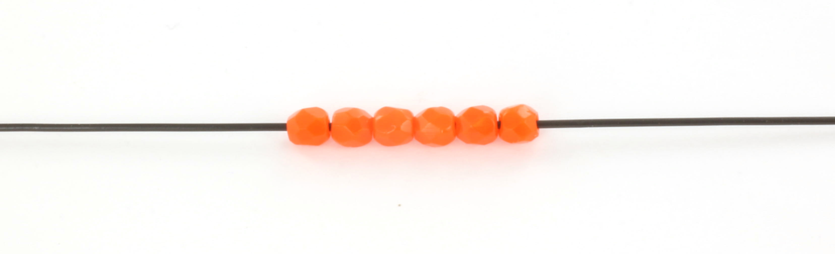Extra foto's Tsjechisch facet rond 3 mm - opaque bright orange