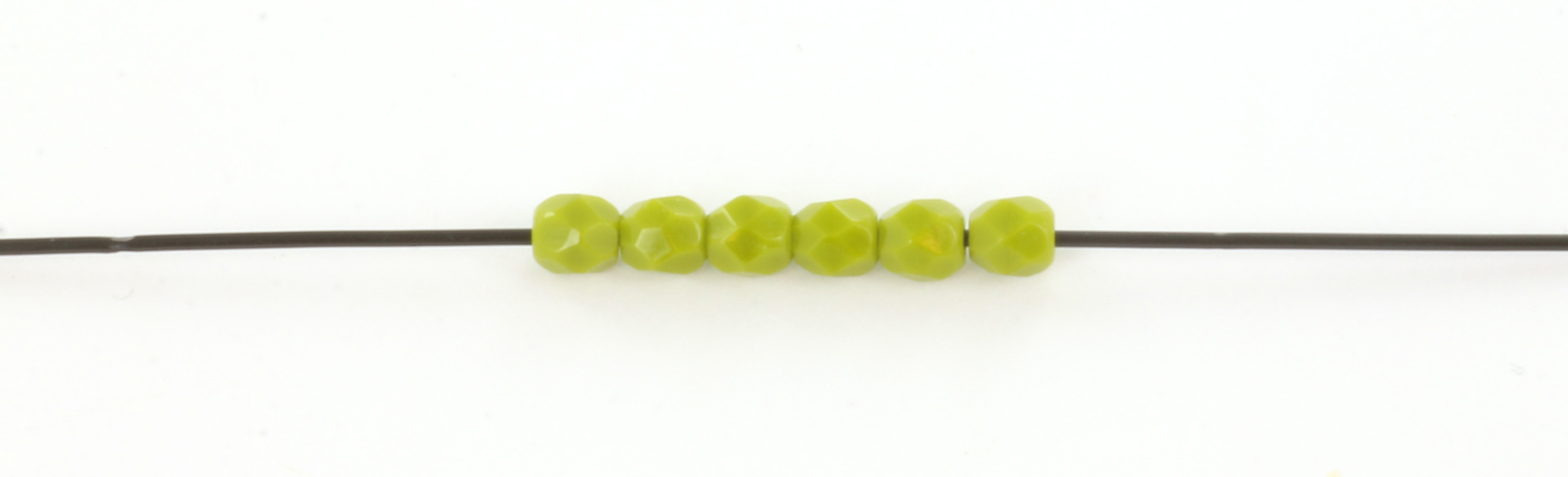 Extra foto's Tsjechisch facet rond 3 mm - opaque olivine