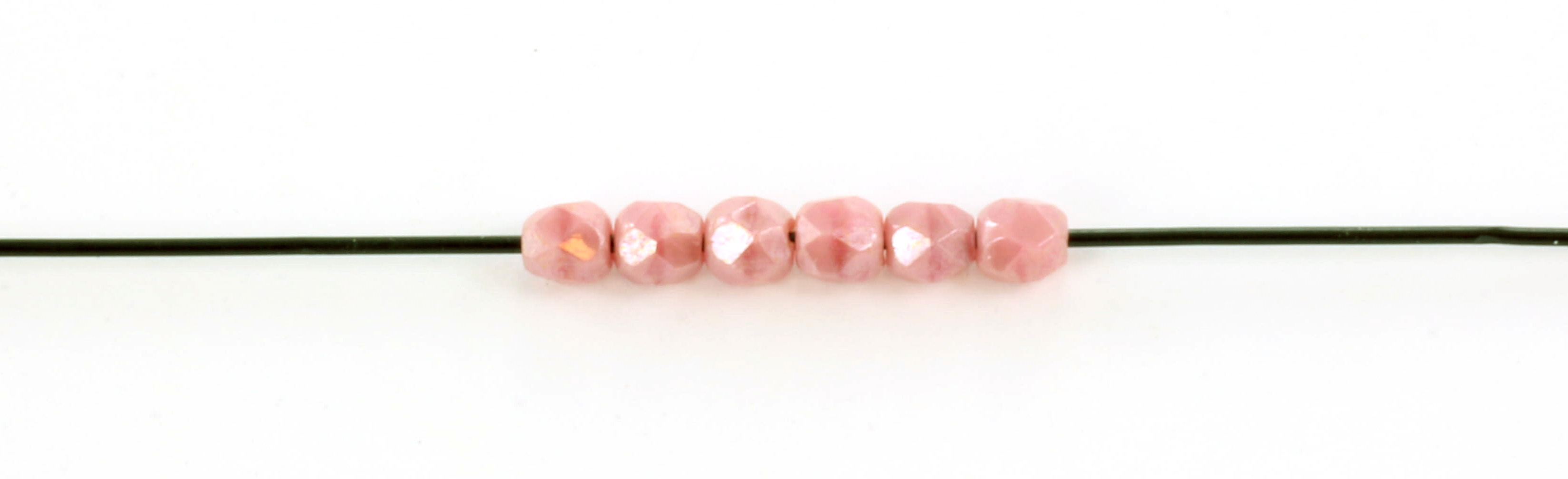 Extra foto's Tsjechisch facet rond 3 mm - pink coral luster