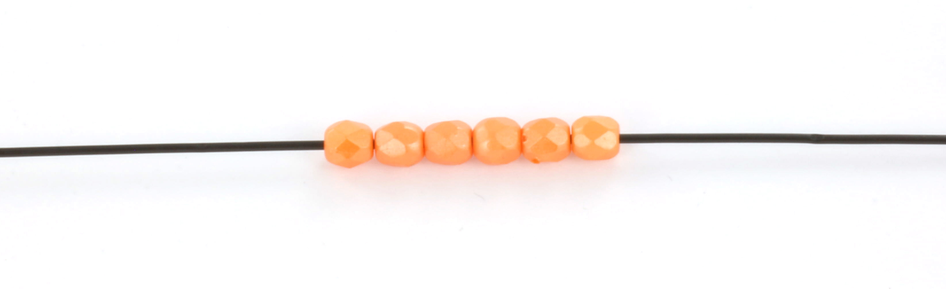 Extra foto's Tsjechisch facet rond 3 mm - powdery orange