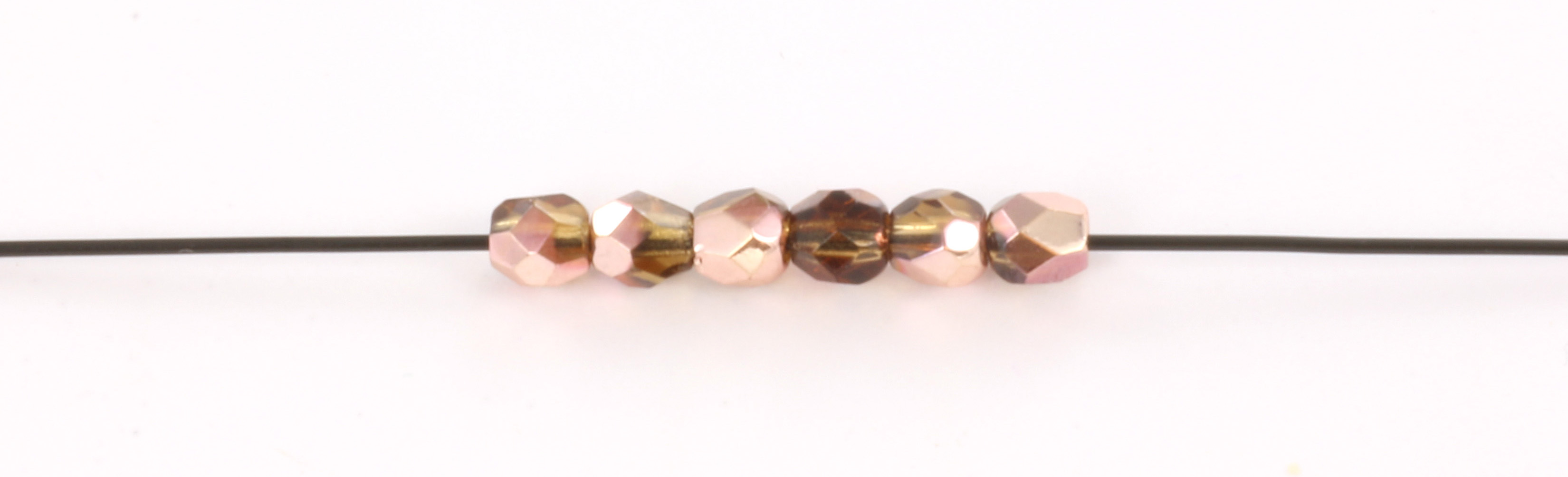 Extra foto's Tsjechisch facet rond 4 mm - copper smoky topaz