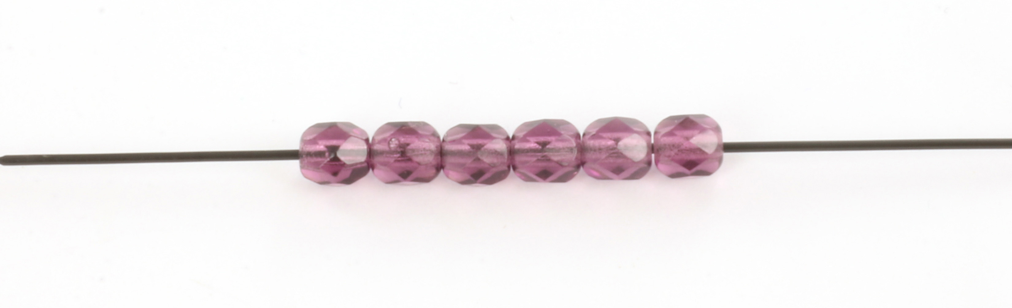 Extra pictures Czech faceted round 4 mm - dark purple