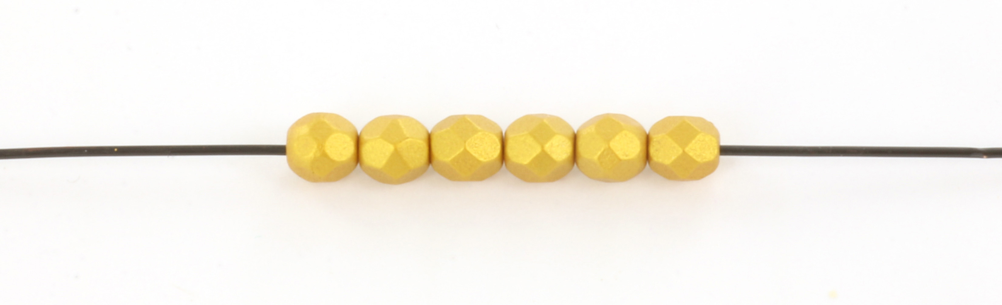 Extra pictures Czech faceted round 4 mm - gold shine gold