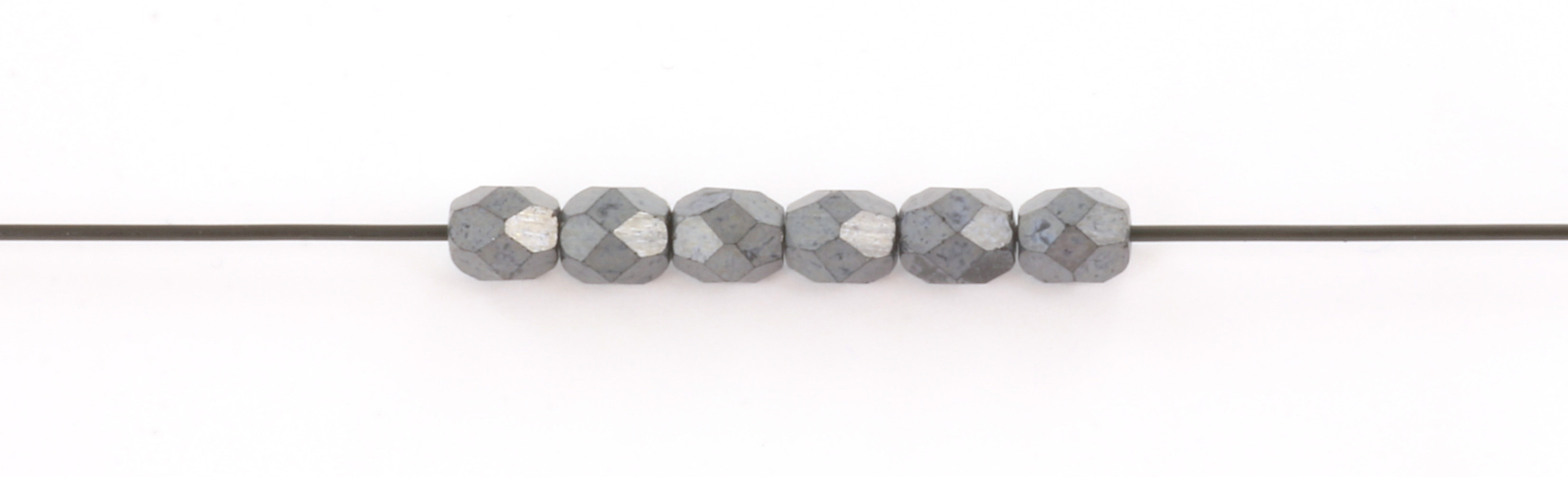 Extra pictures Czech faceted round 4 mm - matte hematite
