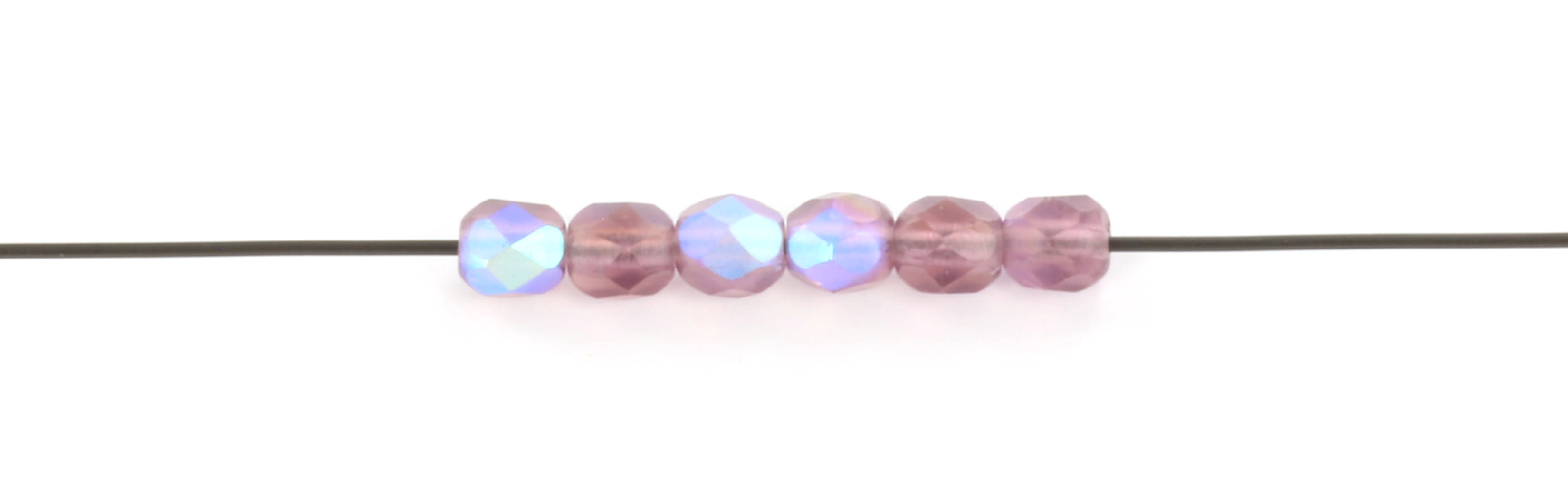 Extra foto's Tsjechisch facet rond 4 mm - matte amethyst ab