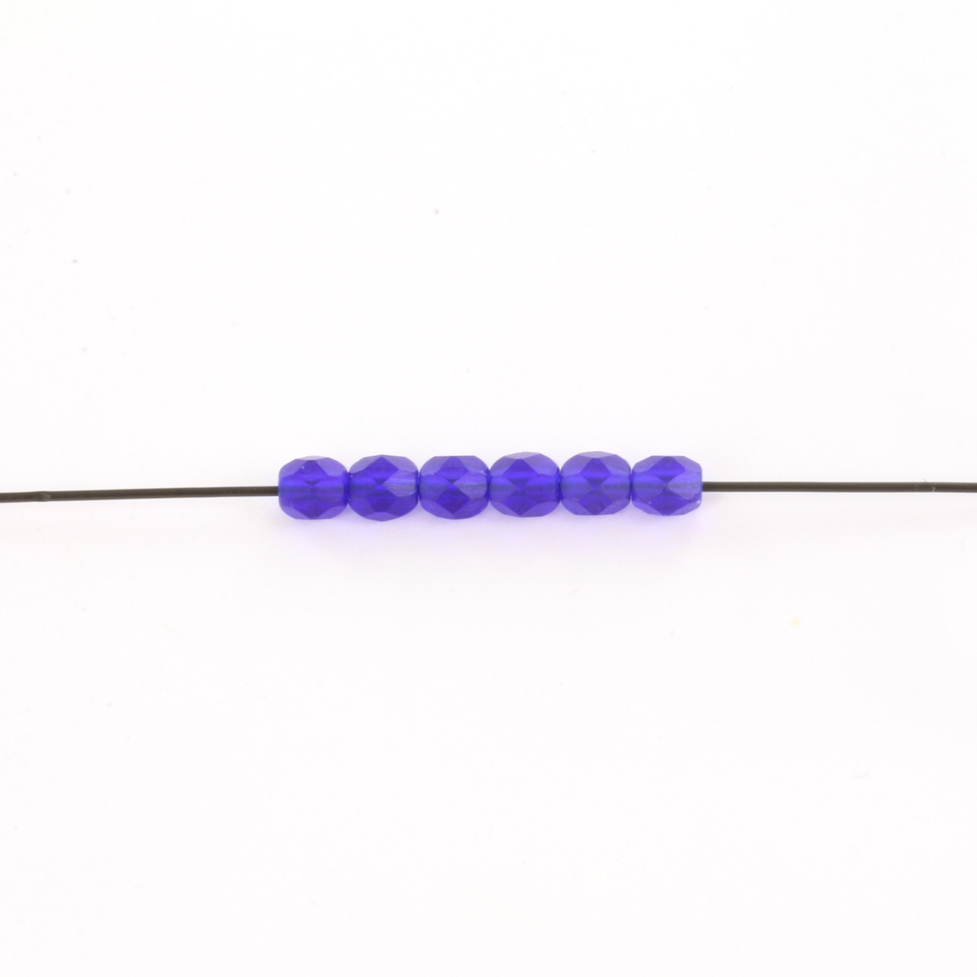 Extra pictures Czech faceted round 4 mm - matte cobalt