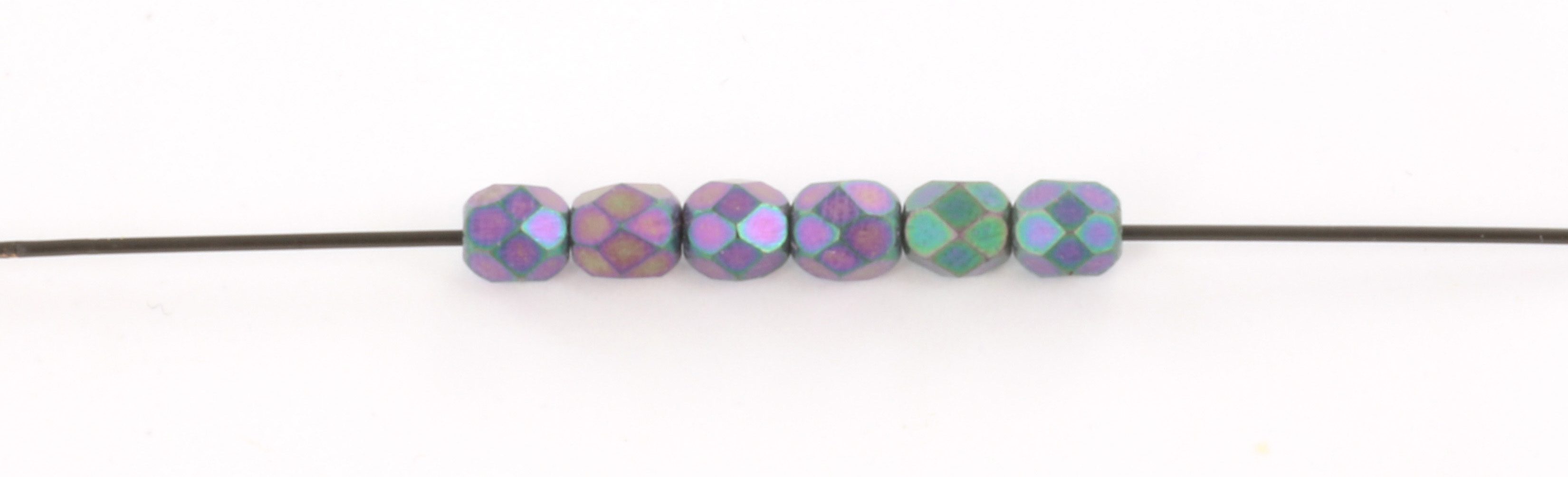 Extra pictures Czech faceted round 4 mm - matte iris purple
