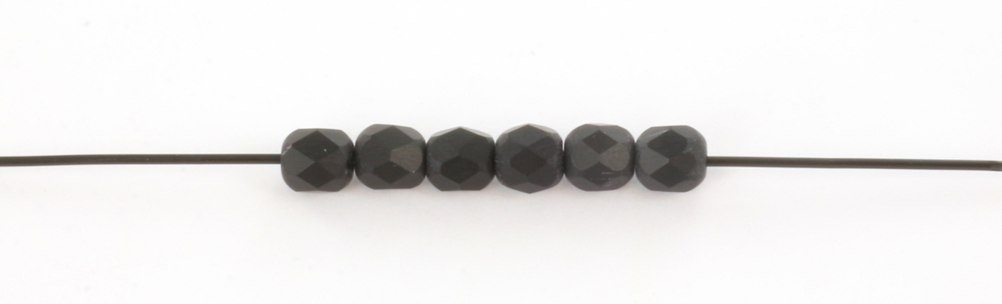 Extra pictures Czech faceted round 4 mm - matte jet