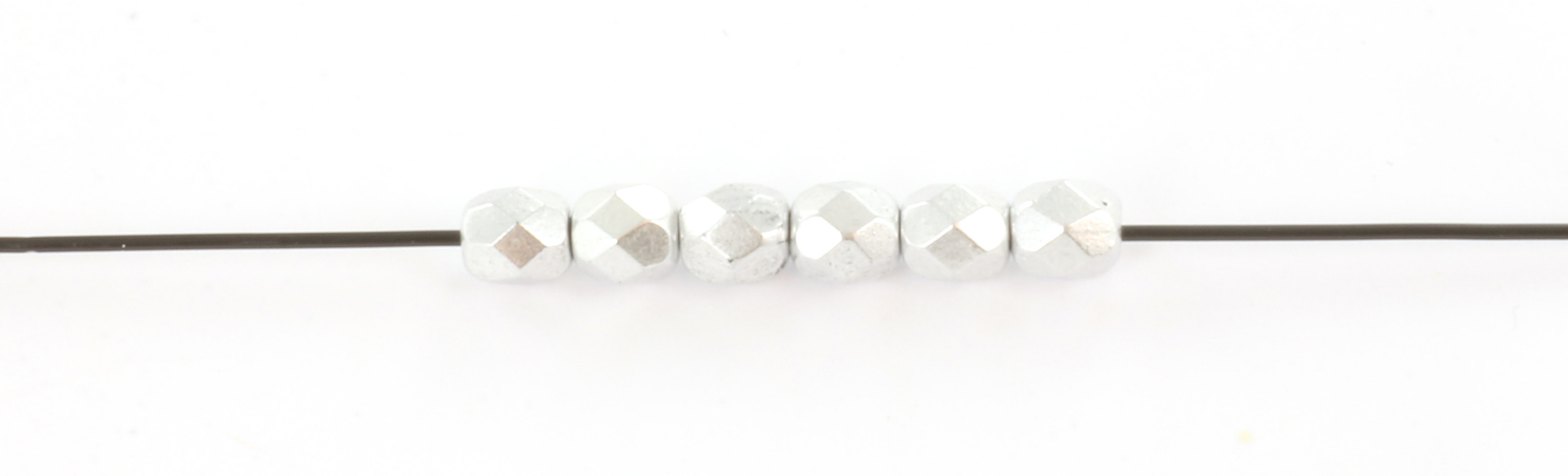 Extra pictures Czech faceted round 4 mm - matte metallic silver