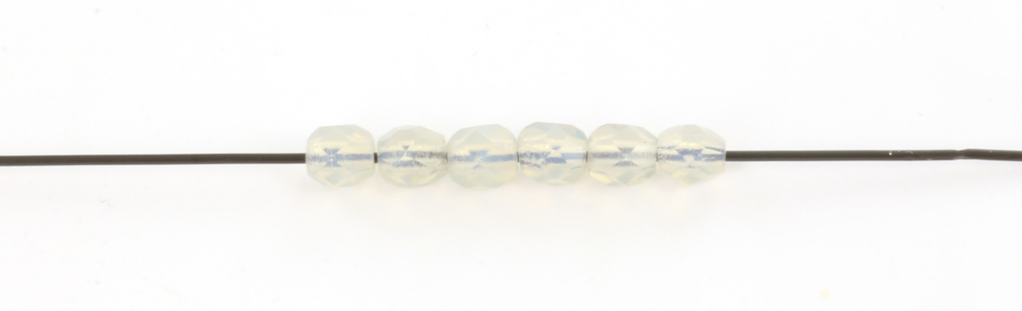 Extra pictures Czech faceted round 4 mm - opaque light grey