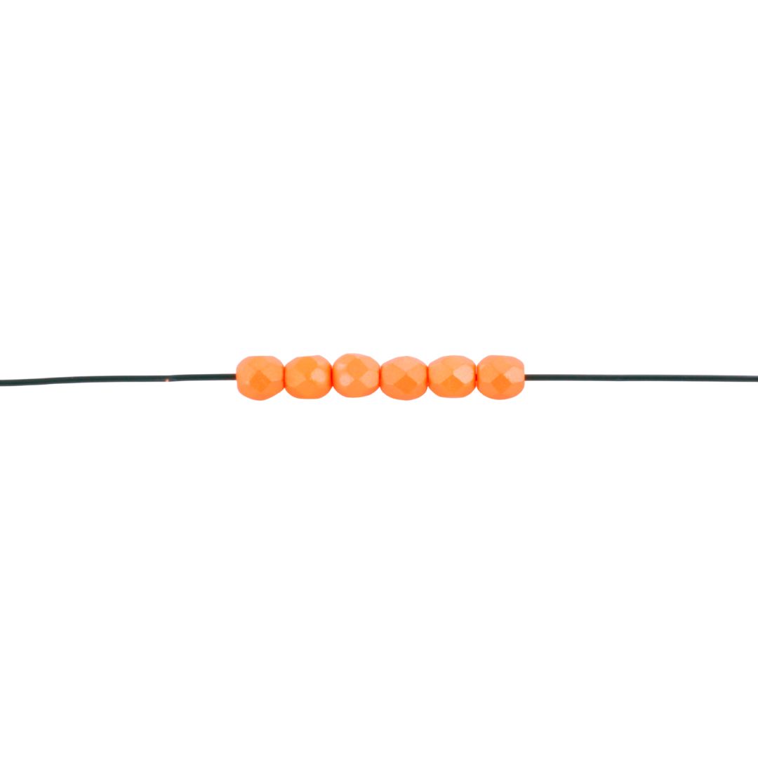 Extra foto's Tsjechisch facet rond 4 mm - powdery orange