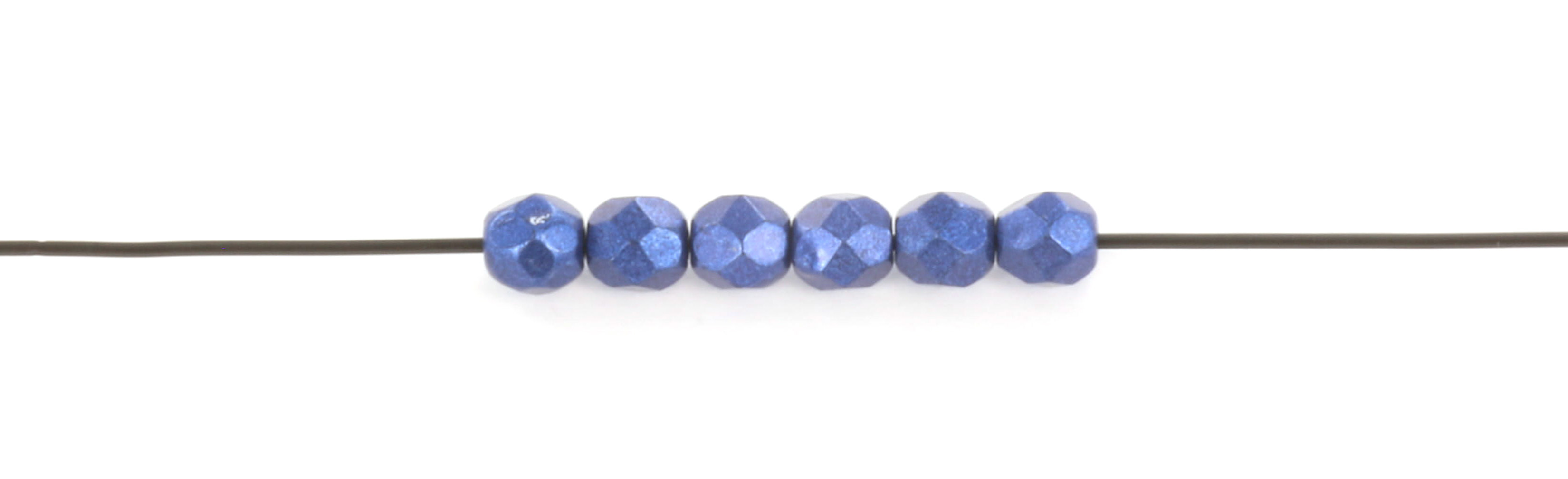 Extra foto's Tsjechisch facet rond 4 mm - saturated metallic evening blue