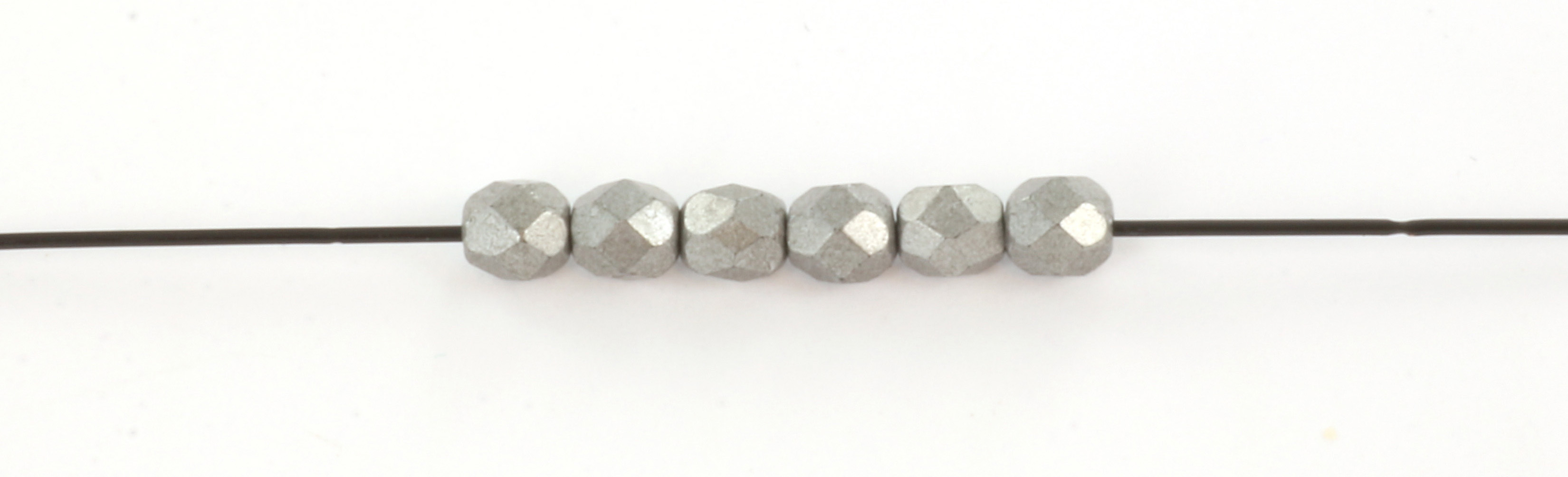 Extra pictures Czech faceted round 4 mm - saturated metallic frost gray